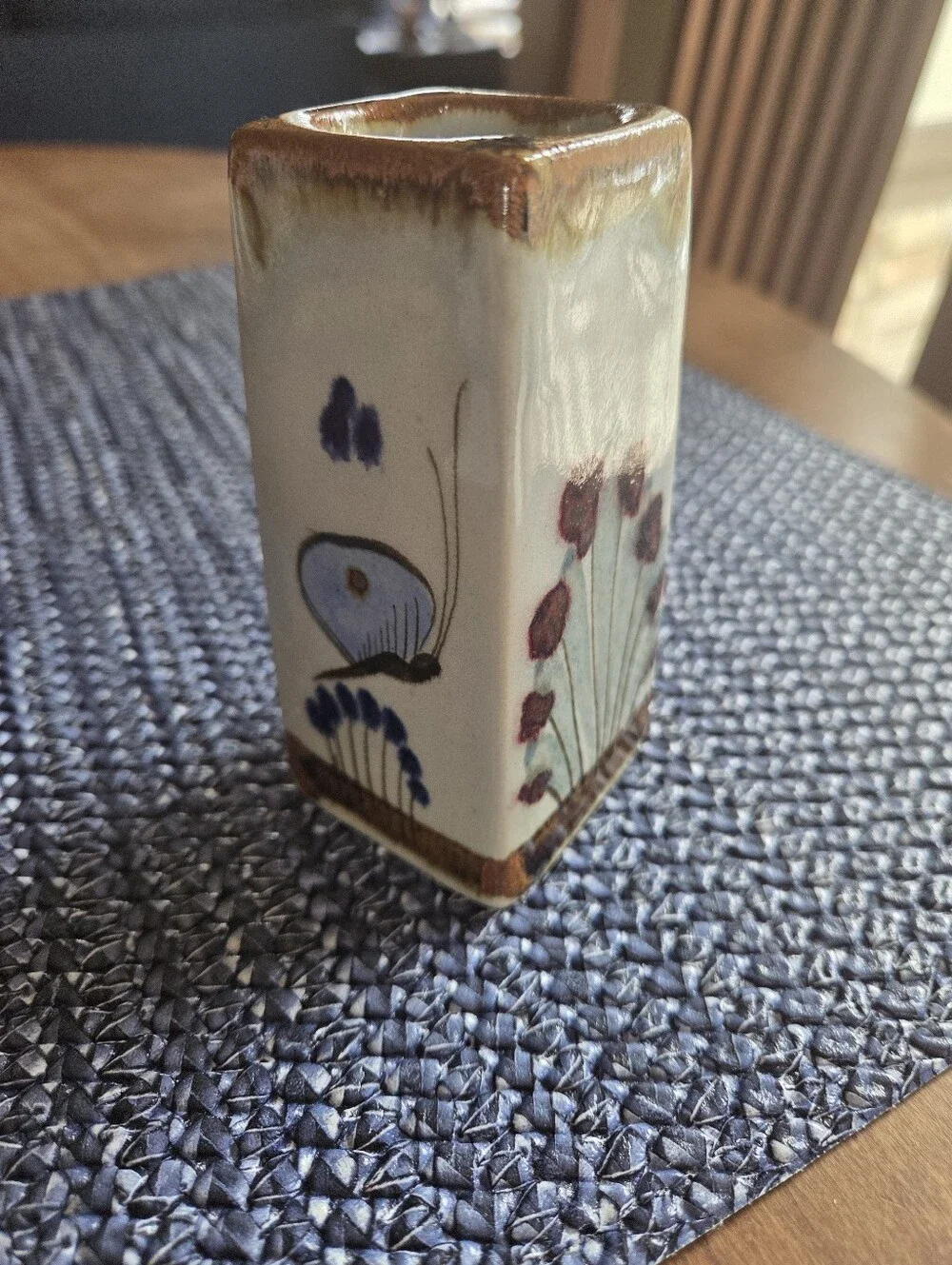 Ken Edwards Tonala Mexico Hand Painted Pottery Vase